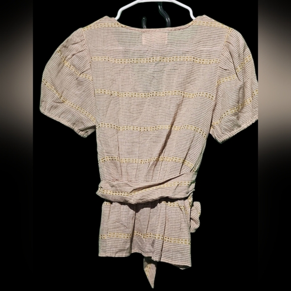 Maisie Sold At Nordstrom V-Neck Button-Up with Tie Waist Size Small NWT PTP 19 - Picture 3 of 4